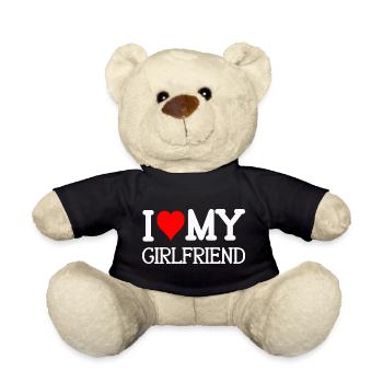 Heart and Letters Love Message Design - Teddy Bear - black - Front