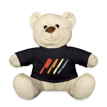 Retro Knife Set - Teddy Bear - black - Front