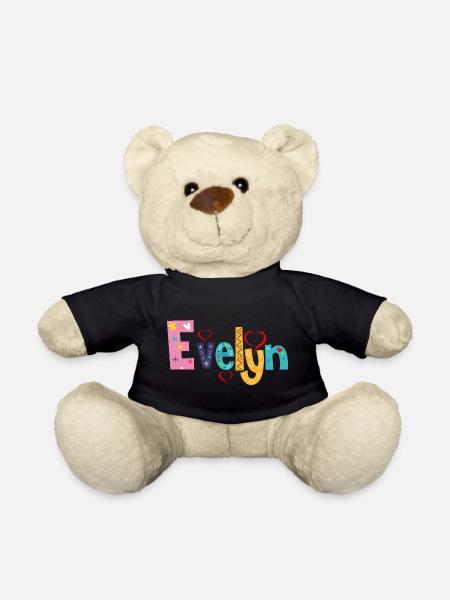 Nom personnalisé d’Evelyn - Nounours - noir
