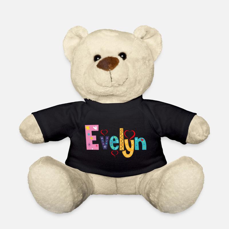 Nom personnalisé d’Evelyn - Nounours - noir