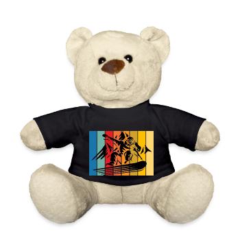 Retro skiing - Teddy Bear - black - Front