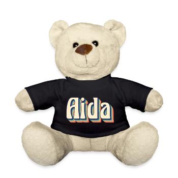 Vintage Retro Aida T-Shirt T-Shirt Geschenkidee - Teddy - Schwarz - Vorne