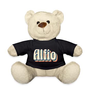 Idée cadeau t-shirt rétro vintage Alfio - Nounours - noir - Devant