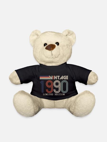 Vintage 1990's Anniversary Gift - Vintage 1990 - Teddy Bear - black