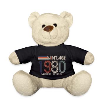 Vintage 1980 Cadeau Anniversaire - Millésime 1980 - Nounours - noir - Devant