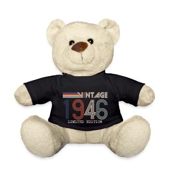 Jahrgang 1946 Jubiläumsgeschenk - Jahrgang 1946 - Teddy - Schwarz - Vorne