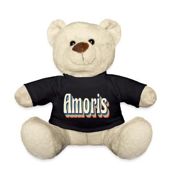 Vintage Retro Amoris T-Shirt T-Shirt Geschenkidee - Teddy - Schwarz - Vorne