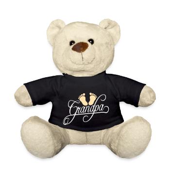 Footprint Baby Grandpa First Time Grandpa Grandpa - Teddy Bear - black - Front