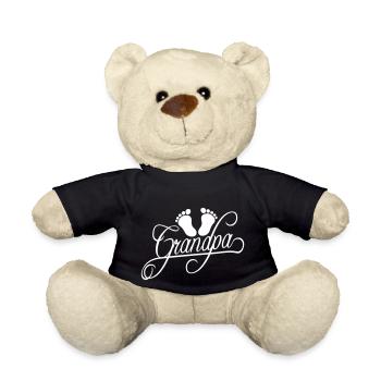 Footprint Baby Grandpa First Time Grandpa Grandpa - Teddy Bear - black - Front