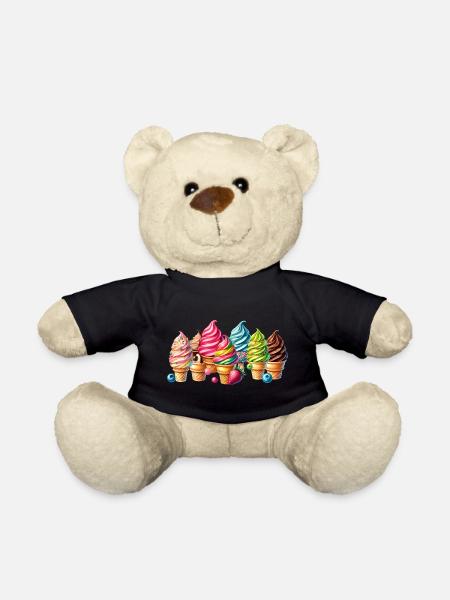 Einen süßen Touch mit diesen bunten Eis-Motiven - Teddy - Schwarz