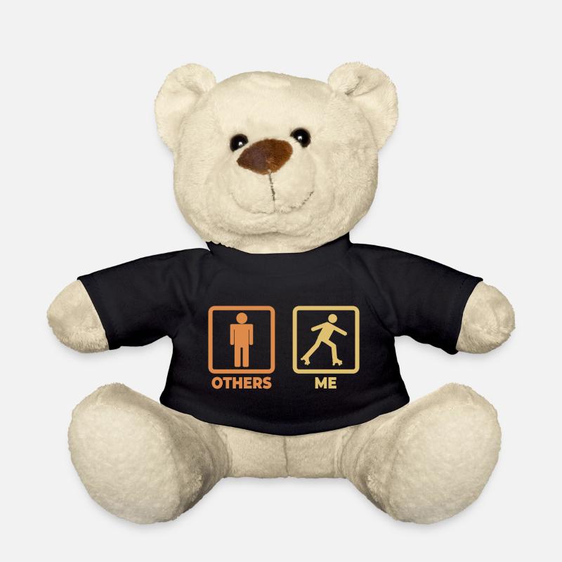 Rollschuhläufer Strichmännchen - Teddy - Schwarz