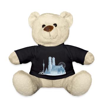 The gift for Munich and Munich lovers - Teddy Bear - black - Front