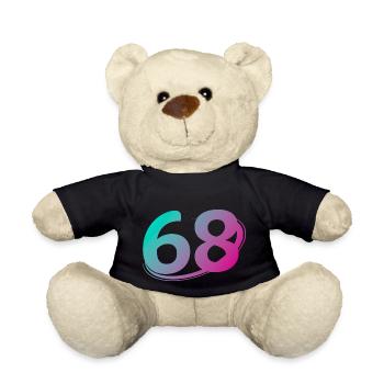 Number 68 multicolor - Teddy Bear - black - Front