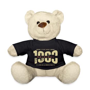 vintage 1963 / année 1963 / t-shirt 1963 - Nounours - noir - Devant