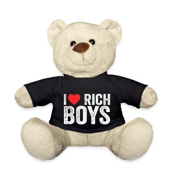 Ich liebe Rich Boys T-Shirts I Herz Rich Boys Lustig - Teddy - Schwarz - Vorne