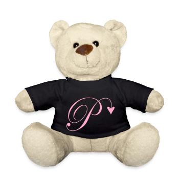Monogramme P Coeur Vigne - Nounours - noir - Devant