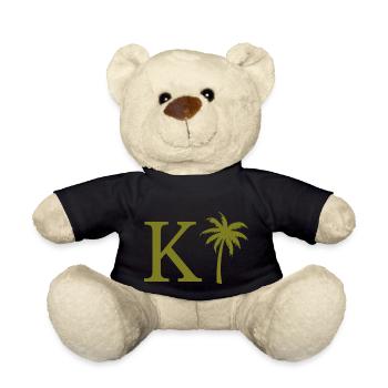 Buchstabe k Grüne Palme - Teddy - Schwarz - Vorne