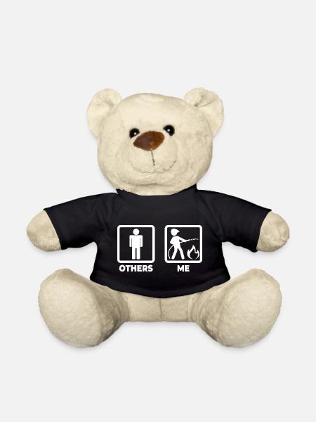 Feuerwehr Strichmännchen - Teddy - Schwarz