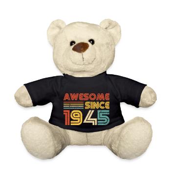 Awesome Since 1945 - Vintage Birthday Year Retro - Teddy Bear - black - Front