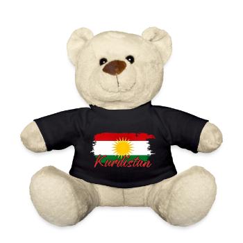 Kurdische Flagge mit Kurdistan Kurden  - Teddy - Schwarz - Vorne