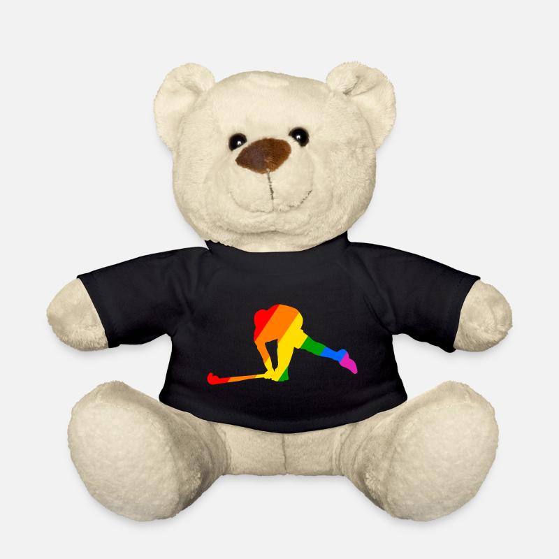 Rainbow Field Hockey Player - Teddy Bear - black