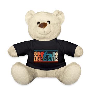 ASL Dolmetscher Gebärdensprache - Teddy - Schwarz - Vorne