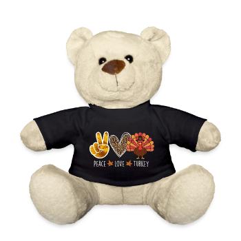 Frieden Liebe Türkei Thanksgiving Herbst Vibes - Teddy - Schwarz - Vorne