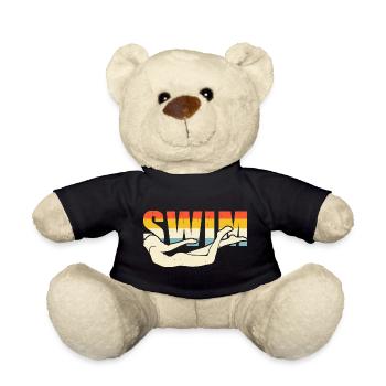 Schwimmen Wassersport Schwimmer Geschenke - Teddy - Schwarz - Vorne