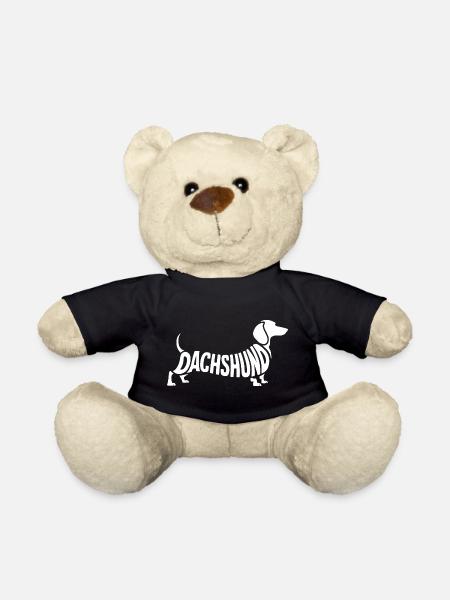 Dachshund Hund Silhouette Schriftzug - Teddy - Schwarz