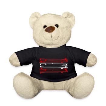 Austria flag from fishing rods angler fishing - Teddy Bear - black - Front