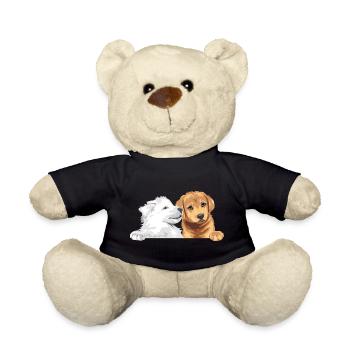 Weißer Schweizer Schäferhund und Golden Retriever - Teddy - Schwarz - Vorne