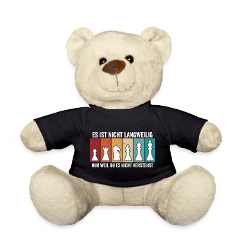 Retro Chess Pieces – Vintage Chess Design - Teddy Bear - black - Front