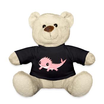 Zartrosa Dino-Liebling Axolotl - Teddy - Schwarz - Vorne