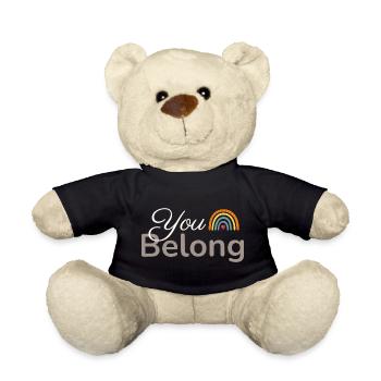 You Belong Regenbogen Herz Design - Teddy - Schwarz - Vorne
