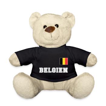 BELGIEN Trikot Look - Nationalflagge Fahne Flagge - Teddy - Schwarz - Vorne
