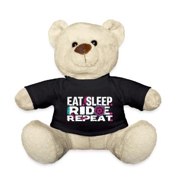 T-shirt de cyclisme Eat Sleep Ride Repeat - Nounours - noir - Devant