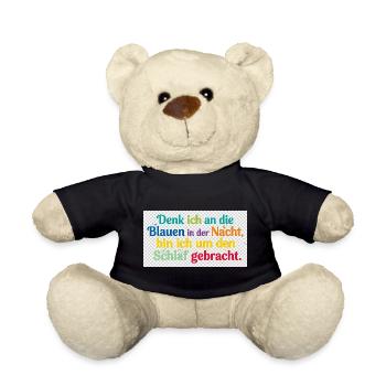Bunte Nachtgedanken Schlafzitat - Teddy - Schwarz - Vorne