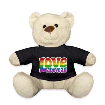 Love Above All | Rainbow Pride Design - Teddy Bear - black - Front