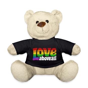 L’amour par-dessus tout | Design de la fierté arc-en-ciel - Nounours - noir - Devant