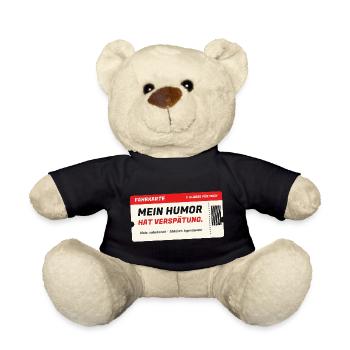 Fahrkarte: Mein Humor hat Verspätung - Teddy - Schwarz - Vorne