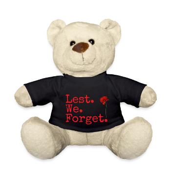 Damit nicht. Wir. Vergessen. Geschenke zum Gedenktag. Roter Mohn - Teddy - Schwarz - Vorne