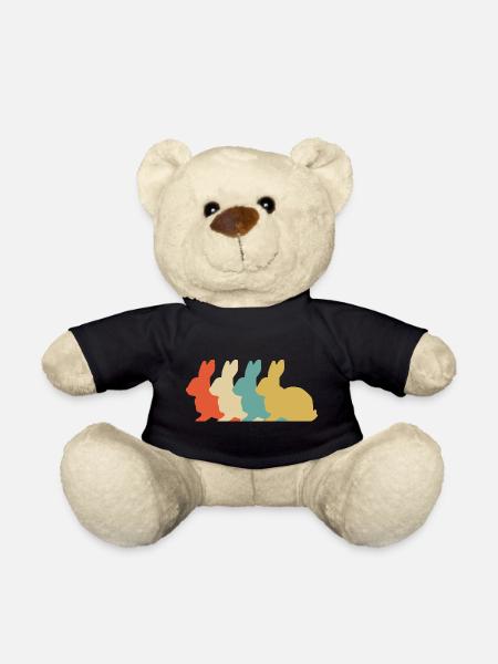 Retro Hase - Teddy - Schwarz