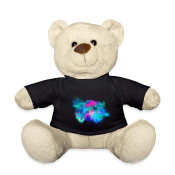 Bunte Weltkarte farbenfroh - Teddy - Schwarz - Vorne