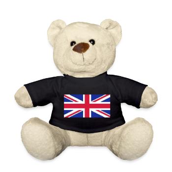 Union Pixel Jack UK Flag - Teddy Bear - black - Front