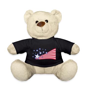 USA flag - Teddy Bear - black - Front
