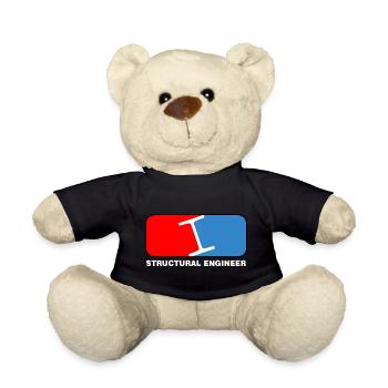 Structural Engineer League White Text - Teddy Bear - black - Front
