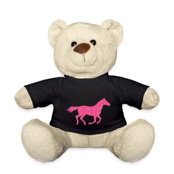 Glitzer Pferd - Teddy - Schwarz - Vorne