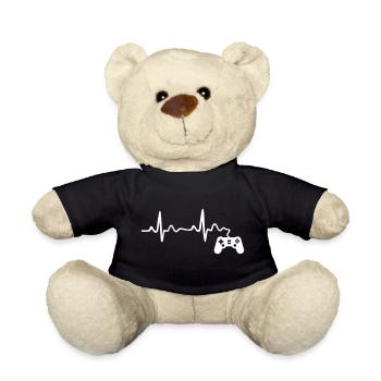 Gamer Zocker Herzschlag EKG Controller lustig - Teddy - Schwarz - Vorne