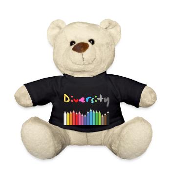 Diversity Gift and Gift Idea - Teddy Bear - black - Front