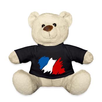 Frankreich Französische Fahne Franzose France Deko - Teddy - Schwarz - Vorne